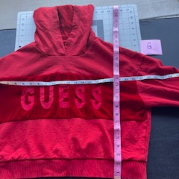 Guess cropped hooded sweatshirt Tulip Red Large - Picture 4 of 4